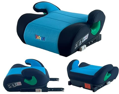 YALION Kindersitzerhöhung ISOFIX Sitzerhöhung Auto Kinder- Kinderautositz i-Size Autositzerhöhung für Kinder von 125-150CM(ca. 6-10 Jahre), 3-Punkt-Gurt, ECE R129 (Blue)