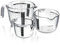 Arendo Set caraffe graduate in vetro 250ml, 500ml, 1000ml (0,2l 0,5l 1l) Brocca graduata da cucina trasparente, Bicchiere e in vetro borosilicato, Guarnizione in silicone, Caraffa graduata da cucina