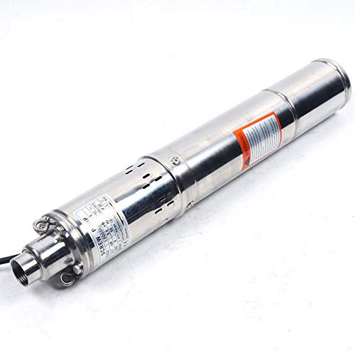 Tauchpumpe Brunnenpumpe aus Edelstahl mit Mehrfachfiltration, Edelstahl Tiefbrunnenpumpe mit Rückschlagventil, Unterwasser-Tiefbrunnenpumpe für Gartenlandwirtschaft Bewässerung (3.5 zoll)