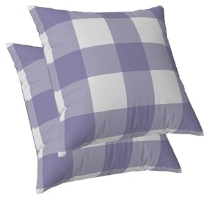 ggaimwf Fodere per cuscino a quadretti pastello Cuscini per sedie viola Tartan Plaid Lilla Agriturismo Fodere per cuscini Biancheria Cuscini per letto Soggiorno All'aperto Giardino 45x45cm Set di 2