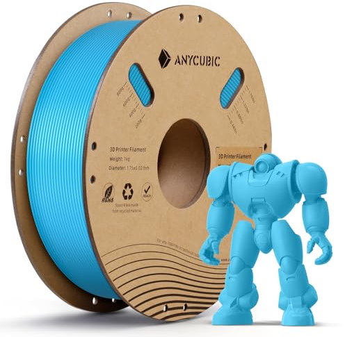 ANYCUBIC PLA Filament 1.75mm Türkis, 3D Drucker Filament PLA, Filament 3d Druckmaterialien für FDM 3D-Drucker, Vakuumverpackung, RFID für Intelligentes Drucken, 1kg PLA Cyan