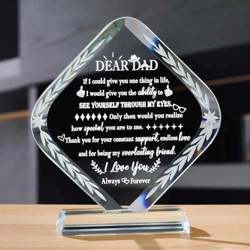 Cadeaux significatifs en cristal pour papa de la part de son fils, fille, I Love You, décorations en verre personnalisables, cadeaux de fête des pères, cadeaux pour papa, anniversaire, Noël, souvenir