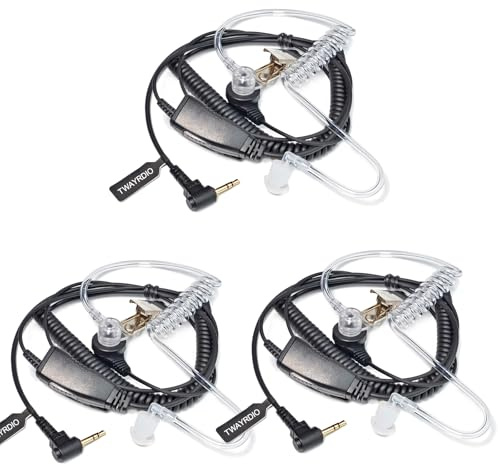 3 Pack Radio Earpiece with Mic for Motorola Talkabout T600 T800 T460 T470 T475, Surveillance Earpiece with in-line Microphone and PTT for Talkabout Walkie Talkies Two-Way Radios