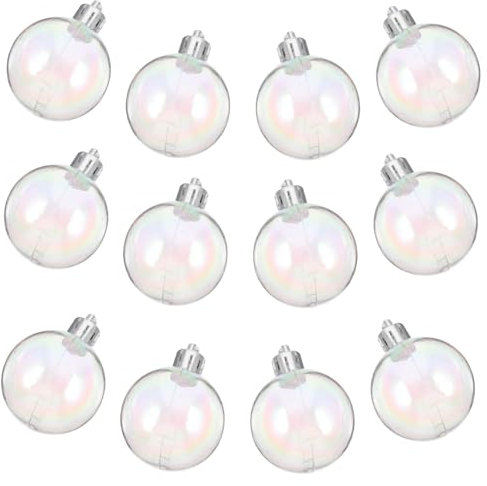 Anneome 12 Stücke Weihnachten Baubles Blase Ornament Schillernden Weihnachten Kugeln Festliche Dekoration