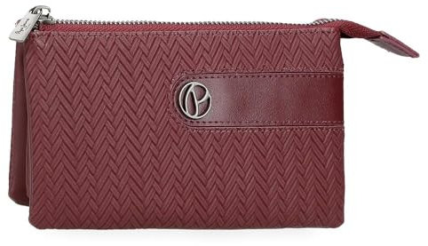 Pepe Jeans Sprig Geldbörse mit drei Fächern, Rot, 17,5 x 9,5 x 2 cm, Kunstleder, von Joumma Bags, rot, Talla única, Geldbörse mit drei Fächern