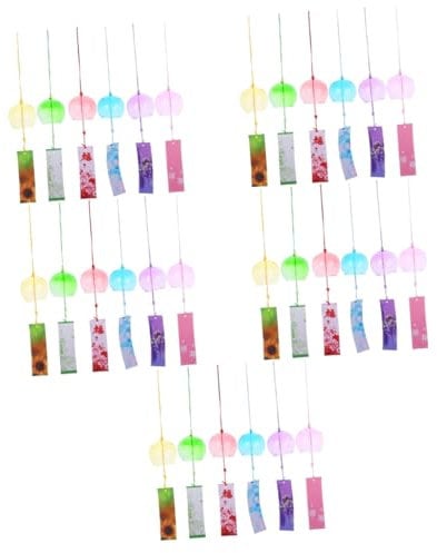 TOPBATHY 30 Stück Japanische Buntglas Windspiele Japanischer Stil Dekoratives Windspiel e Heimdekoration e Fuji es Papier