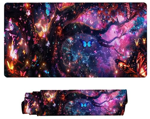 Color Mouse Mat Gaming Mouse Pad Xxl Tree Mouse Pad Desk Mat Large 1200x600 Large Mouse Mat Non-Slip Base With Stitched Edges Water Resist Mouse Mat Desk Mat for Home, Office, Girls Gifts V-W