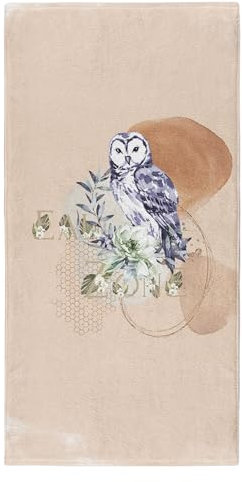 Paul Sinus Handtuch Badehandtuch Strandhandtuch Eule Blumen Wasserfarben Motiv Schön Größe: 100x50cm