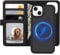 XTCASE Leder Hülle für iPhone 13 Magnetisch Kompatibel mit MagSafe, 2 in 1 Abnehmbare Handyhülle Flip Case [Kabelloses Laden] [Kartenfach] [Ständer] Klappbare Klapphülle, Schwarz