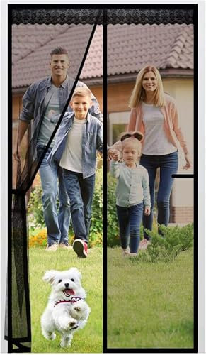 EXTSUD Fiberglas Magnet Fliegengitter Tür 75x210cm Magnetvorhang Insektenschutz Balkontür,Kratzfest,Stärkere Magneten Fliegenvorhang für Balkontür,Kellertür und Terrassentür