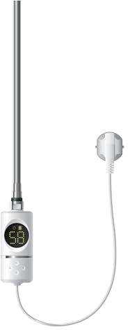 LuxeBath Heizstab 900W Weiß mit Thermostat und Digitalanzeige, Elektronischer Temperaturregler und Timer-Funktion, Heizpatrone Heizelemente für Badheizkörper Heizungen, Elektroheizstab mit Stecker