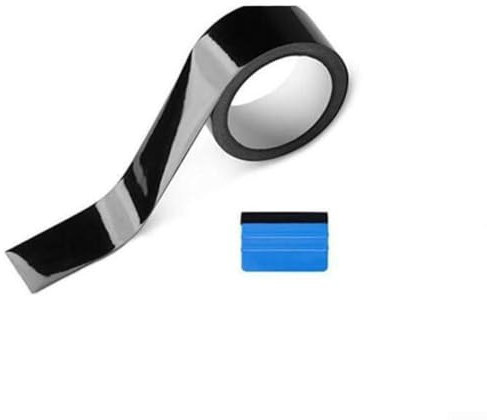 Besshepplo Karbonfaser-Vinyl-Folie, DIY-Kohlefaser-Autofolie für Dekoration und Kratzschutz, glänzend, schwarz, Schutz vor Sonne, Kratzern, Wasser, Schmutz und Fett (5 cm x 10 m)