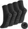 Utensilsto 4 Paar Pilates Socken Stoppersocken Damen 35-39, Yoga Socken Rutschfeste Yogasocken Antirutschsocken Anti Rutsch Grip Socks für Pilates Barre Ballett Tanz Fitness Trampolin (Schwarz)