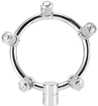 Boquilla de neblina de Acero Inoxidable de Hilo G1/4 Boquilla de morder de Acero Inoxidable de 5 Cabezas Atomizante Circular para enfriamiento del jardín