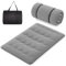 COSTWAY Japanische Futon Matratze, Tatami-Matte, Bodenmatratze, Klappmatratze mit waschbarem Bezug, Faltbare Schlafmatte mit Tragetasche, Beige, 90 x 200 cm (140 x 200 cm,Grau)