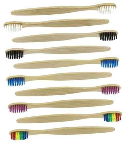 Holibanna 10stücke Bambuszahnbürsten Mit Weichen Borsten Für Erwachsene Hotelgröße Zahnreinigungszubehör Für Unterwegs Und Camping