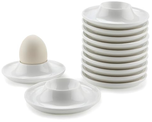 DBAILY Kunststoff Eierbecher Set, 12 Stück Bruchsichere Eierbecher, Rund, Stapelbar, Eierhalter Set für Küche und Camping