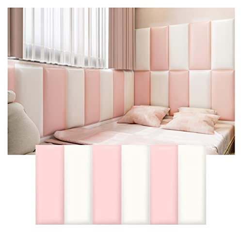 Pink Palm 3D Anti- Collision Wall Padding, Peel And Stick Sticker, Self- Adhesive Soft Bag Panels, Removable Leather Cladded Wallpaper Cushion For Bed Headboards (Color : A, Size 180x50x20cm