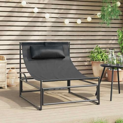 Teenpull Gartenliege Anthrazit 87x74x73 cm, Stahlrahmen, Textilene, Ergonomisch, rutschfeste Füße, 110 kg Belastbarkeit