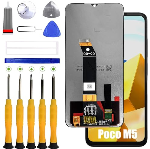 BOVDRO Compatible con Poco M5 (Poco M4/RM Note 11E) Pantalla LCD de Repuesto (con función de Huellas Dactilares) para Pantalla táctil LCD de 6,58 Pulgadas, Incluye Kit de reparación