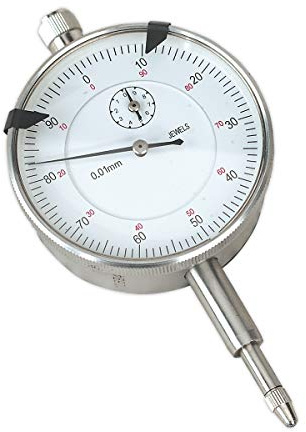 Sealey AK961M 10mm Travel Metric Dial Gauge Indicator,Silver