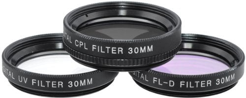 Xit 30 mm UV/CPL/FL-D Filter-Set 30 mm – Filter für Kameras (3 cm, Kamera-Filter-Set)