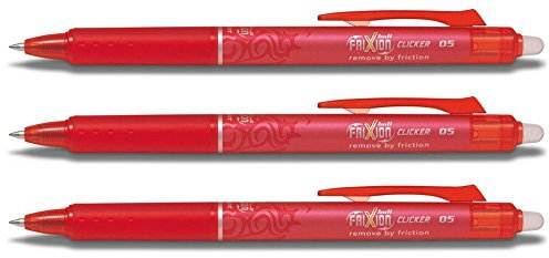 Pilot Frixion Clicker 0.5 (fein) 3er-Set rot