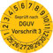 Geprüft nach DGUV Vorschrift 3 Prüfplakette, 500 Stück, in verschiedenen Farben und Größen, Prüfetikett Prüfsiegel Plakette DGUV V3 (20 mm Ø, Gelb)