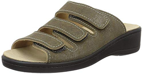 Weeger Orthopädische-Pantolette mit auswechselbarem Fußbett beige metallic Gr. 36