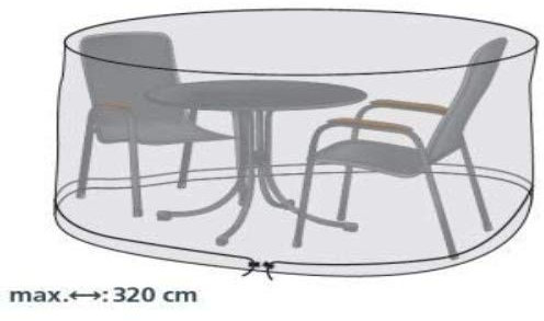 BEO Abdeckung für Outdoor Gartenmöbel rund Ø 320 cm – schützt vor Wind, Regen und Sonneneinstrahlung – robuste Schutzhülle mit perfektem Sitz – schützt vor Wind, Regen und Sonneneinstrahlung – reißfeste Abdeckhaube