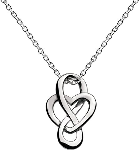 Heritage Dew Sterling Silver Celtic Looped Heart Necklace of Length 45.7 cm