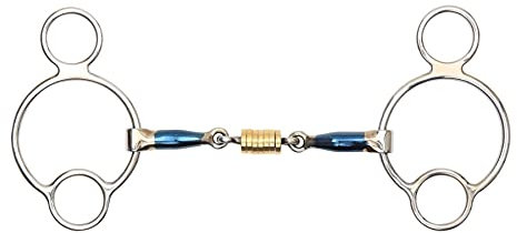 Gebiss aus Edelstahl mit Rollverbindung, blaue Legierung, blaues Sweet Iron Gebiss, BLUESWT