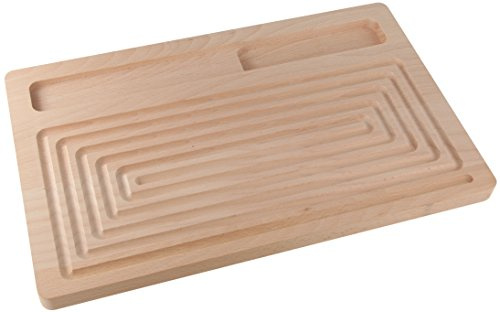 Fackelmann Brotschneidbrett, Buche-Schneidbrett, bruch- und schnittfestes Holz-Brettchen (Farbe: Braun), Menge: 1 Stück