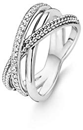 TI SENTO Milano Ring aus rhodiniertem Sterlingsilber - Größe 56 (17,75mm)