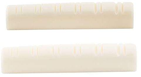 Musiclily Ranurada Cejuela de Hueso Cejilla para Guitarra Acústica de 12 Cuerdas,49x6x9,2/8,7mm (2 piezas)