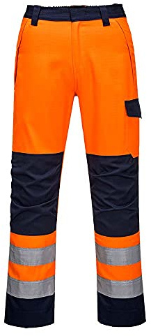 Portwest MV36ONRM Modaflame RIS Trouser, Medium, Orange/Navy