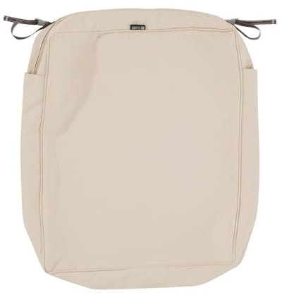 CLASSIC ACCESSORIES Montlake Wasserabweisender Sitzkissenüberzug für den Außenbereich, rechteckig, Terrassenmöbel, Stuhlkissen, 58,4 x 63,5 x 12,7 cm, Antik Beige, Terrassenmöbel-Kissenbezüge