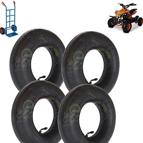 ECX04CUD KIT 4 CAMERE D'ARIA 3.00-4 VF TR87 VALVOLA METALLICA IN FERRO PER RUOTA CARRELLO CARRELLINO PORTAPACCHI CARROZZELLA MINI QUAD GOMMA PNEUMATICO COPERTONE