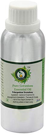 Geranio Aceite Esencial | Pelargonium graveolens | Para Difusor | Para pelo | 100% natural puro | Vapor destiló | Grado Terapéutico | Geranium Essential Oil | 1250ml | 42oz By R V Essential