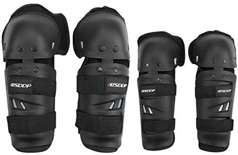 4 Motorrad Ellenbogen Kniepads, Knie Ellenbogen Knieprotektoren Lange Schienbeinschutz Erwachsene Rüstungsschutz Schienbeinschoner Knieschoner Armschützer Schutzausrüstung Für Motocross Motorrad