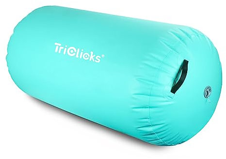 Triclicks Aufblasbare Air Roll,3 Größen Air Roller Air Barrel Aufblasbare Luft Rollen Gymnastikmatte Fitness-Übungswalze für den Heimgebrauch und Fitness-Pad (Green- keine pumpe, 120x90cm)