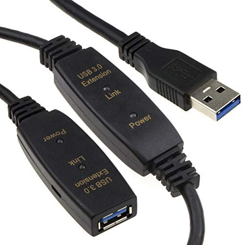 kenable USB 3.0 SuperSpeed Active Repeater Extension Cable A Plug to A Socket Lead 10m