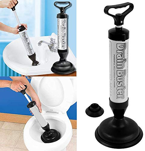 Glow Drain Unblocker - Powerful Suction Tool with 2 Drain Cups - Plunger for Any Drain Sink ShowerToilet - Clears All Tough Clogs and Blockages - The Ultimate unblocker and Plunger for Any Blockage
