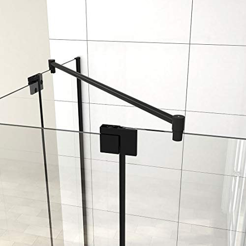 Heilmetz® Haltestange Stabilisierungsstange für Duschwände Stabilisator für Glas-Glas 6-10 mm Dusche Duschwand Edelstahl 100cm Rund Haltestange (1 Pack)