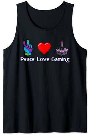 Peace Love Gaming Old School 8 Bit Console Gamer Canotta