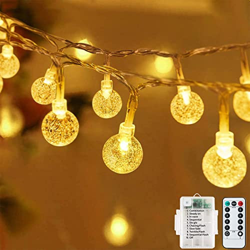 Ligarko Lichterkette 60LED 7M/23ft Gartenlichter Outdoor, Warmweiß, Wasserdicht, Fernbedienung mit 8 Modi, für Schlafzimmer, Party, Hochzeit, Weihnachtsdekoration