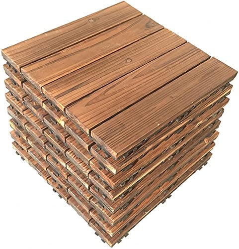 Terrassenfliesen Terrassendielen Balkonfliesen 8pcs Massivholz-Bodenfliesen, Terrassenfliesen, Terrassen-Deckfliesen ineinandergreifender Boden wasserdichte antiseptische DIY gespleißte Fliese GCSQF2