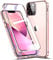 WEYNRBOX Case for Apple iPhone 13 Pro Magnetic Cover,Double-sided Tempered Glass Phone Case,Front and Back Metal Bumper 360 Full Cover Built-in Camera Protection for iPhone 13 Pro 6.1-Clear Pink