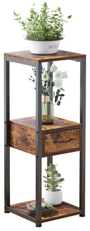 VonDream Supporto per piante a 3 livelli da interno, supporto alto con cassetto, supporto per piante da interno per piante da interno, tavolino per piante da interno, piccolo tavolino per soggiorno