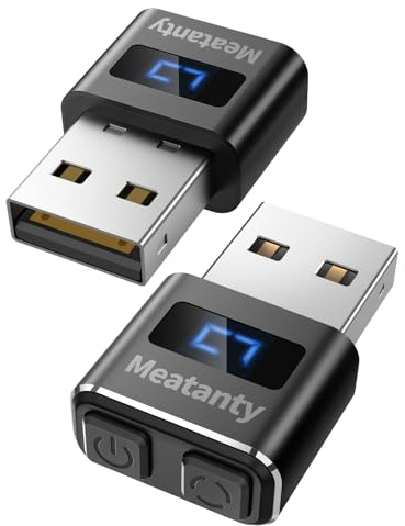 MEATANTY USB Mouse Jiggler aus Metall mit Display, 2 Stück | Zwei Geräte mit 3 Bewegungsmodi, Ein-/Ausschalter, Schutzkappen und Plug-and-play-Betrieb.